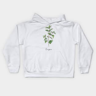 Oregano herb art. Kids Hoodie